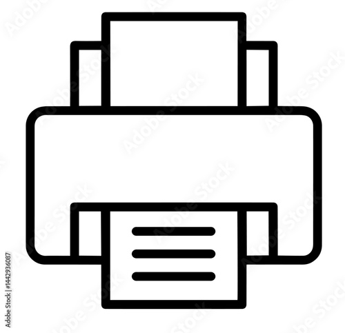 Printer with Paper Output, Office Equipment, Document Printing, Inkjet or Laser Printer. Printing, Scanning, Copying, Paper Output, Document Creation. Document Management, Office Work, Paperwork



