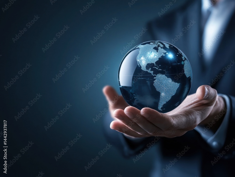 A business professional holding a glowing globe symbolizing global connectivity and innovation.
A business professional holding a glowing globe symbolizing global connectivity and innovation.