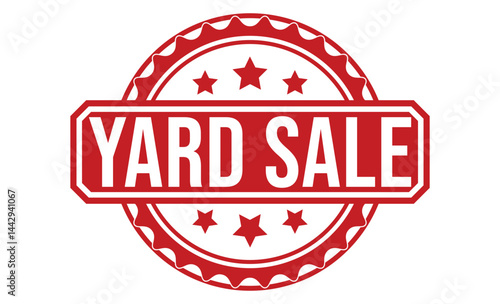 YARD SALE red rubber stamp vector design.