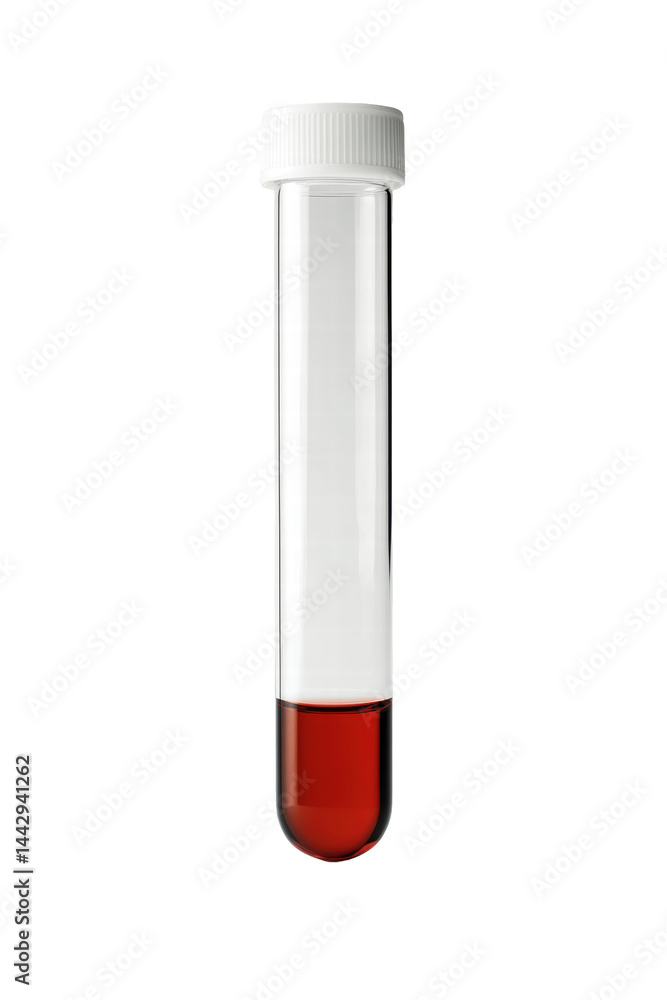 Isolated Test Tube with Red Liquid Isolated Test Tube with Red Liquid