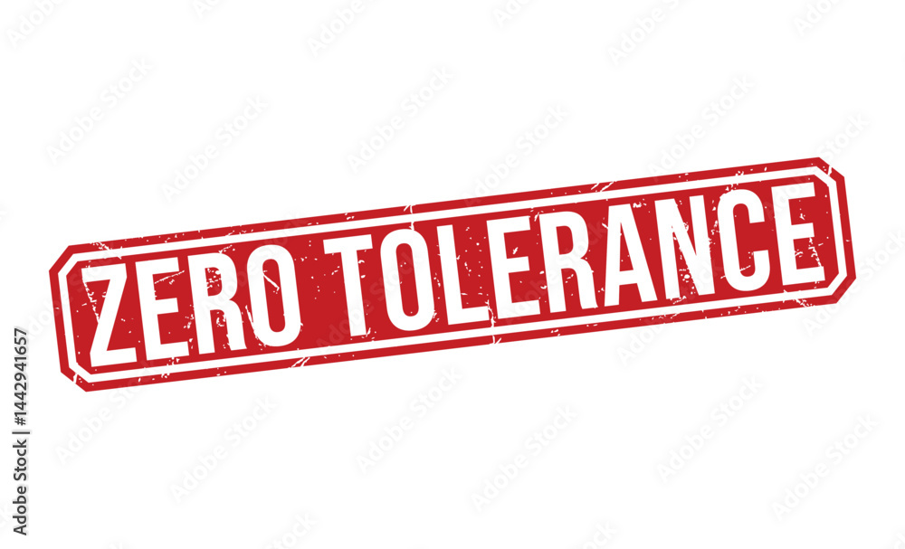 Fototapeta premium ZERO TOLERANCE rubber stamp vector illustration on white background