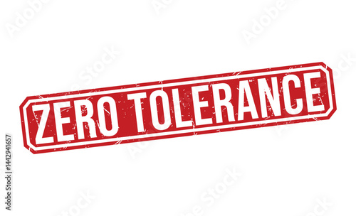 ZERO TOLERANCE rubber stamp vector illustration on white background