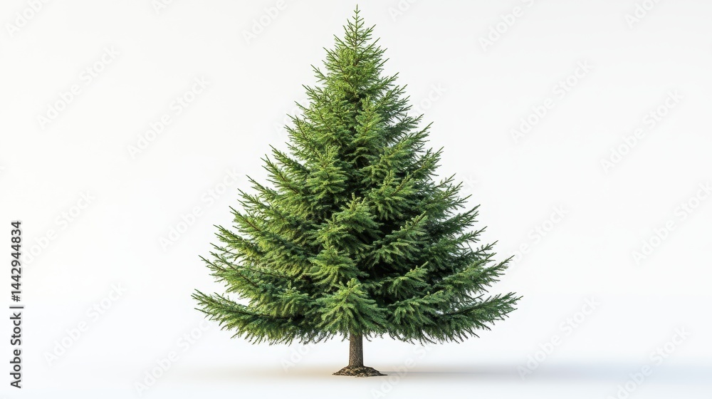 Lush green pine tree isolated on white background Lush green pine tree isolated on white background