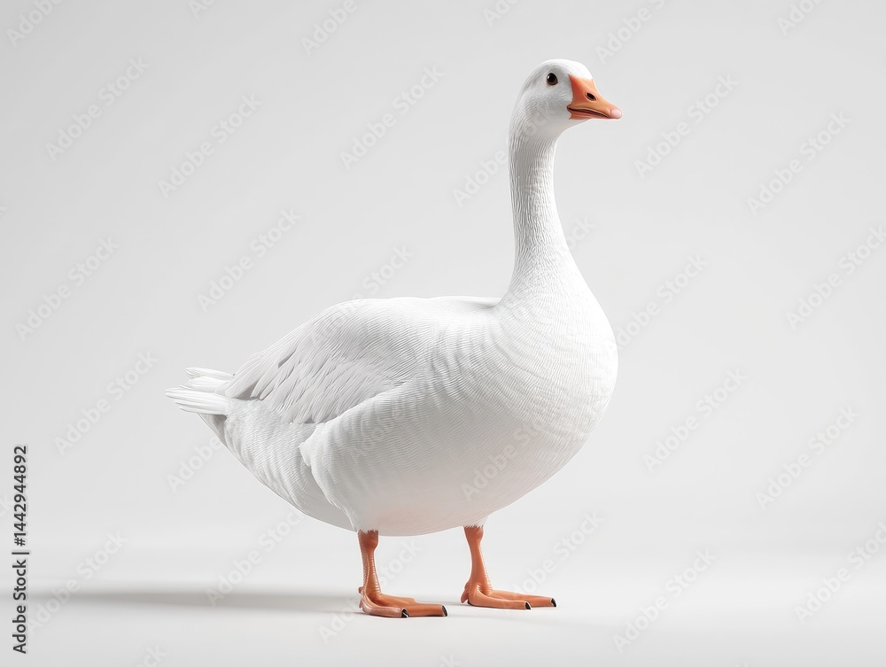 Obraz premium White goose against a plain background