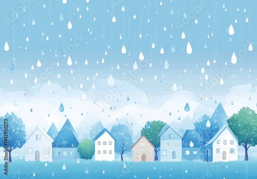 Rainy day village scene (2)