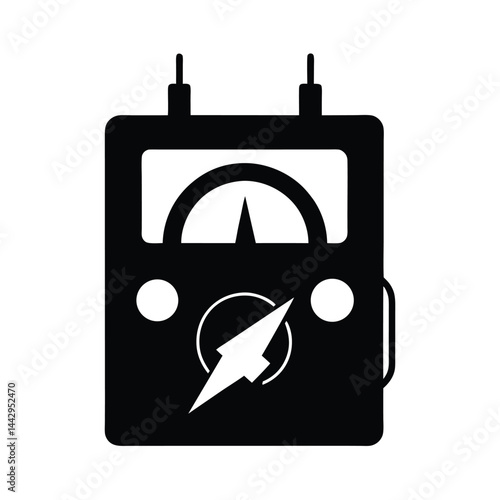 Minimalist Multimeter Vector Icon Silhouette
