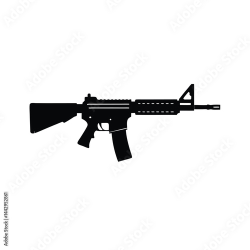 AR15 Rifle Barrel with Flash Suppressor Vector