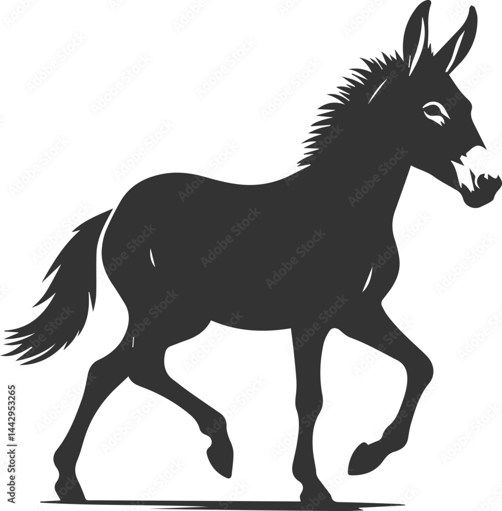 Obraz premium Mule animal silhouette vector