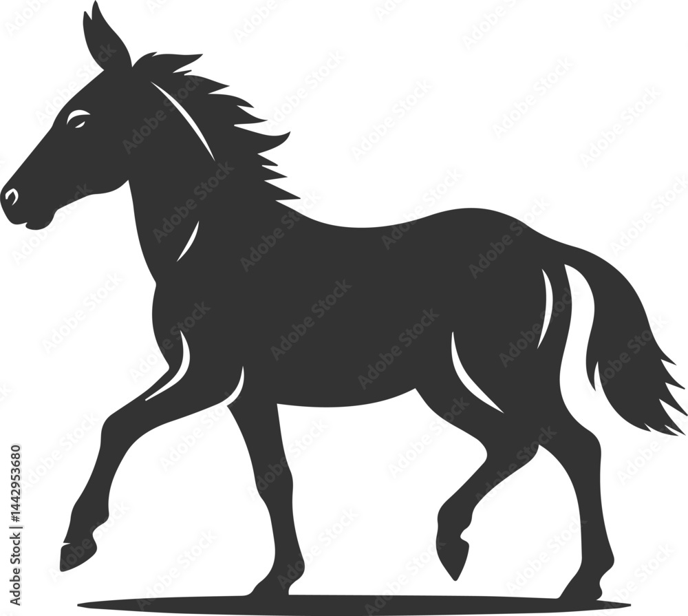 Obraz premium Mule animal silhouette vector