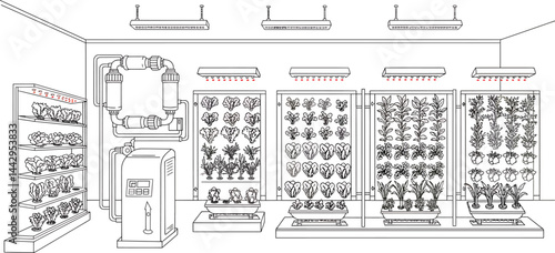 Indoor Hydroponic Vegetable Farming System