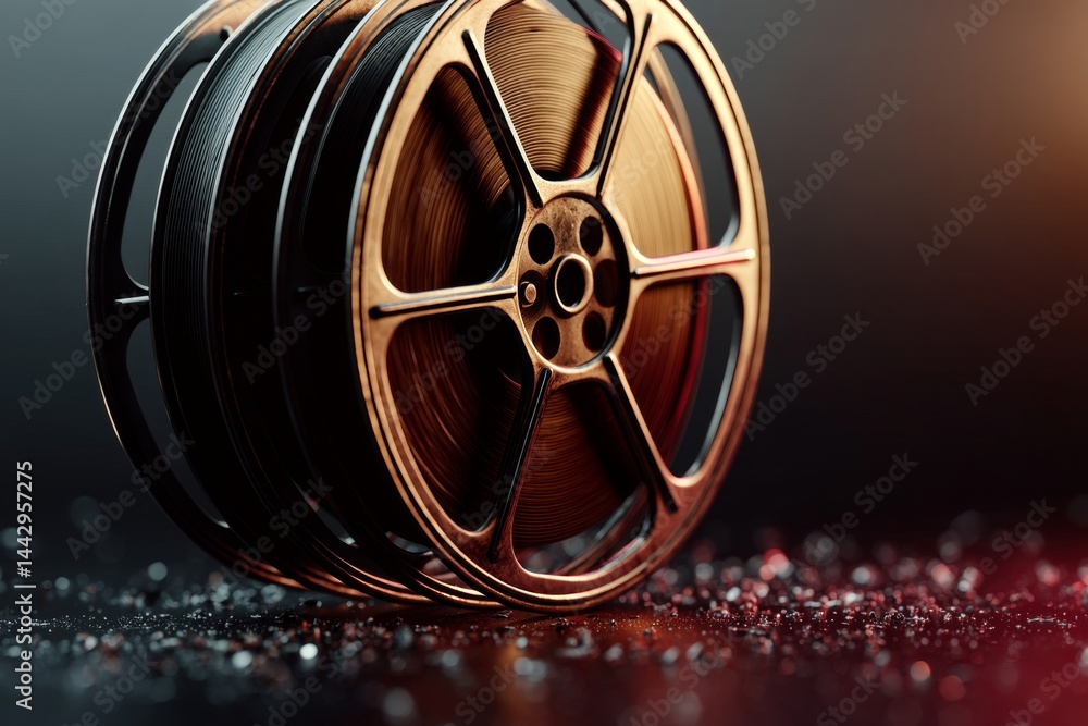 Classic film reel background with a touch of vintage nostalgia.
