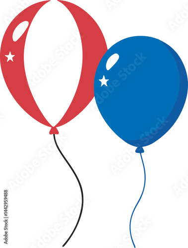 red and blue balloons