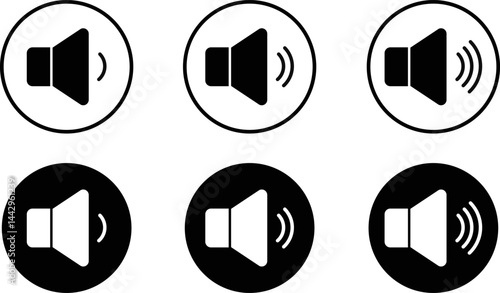 Volume icon set. noise icons symbol. sound level. Speaker symbol