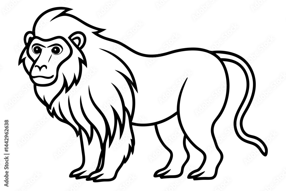 Obraz premium Mandrill Stylized Linework