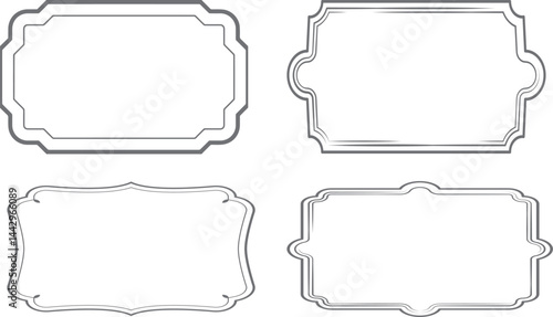 Vintage Label Set - 6 Antique-Style Blank Frames for Apothecary, Packaging & Branding (Editable Vector)