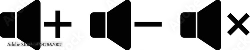 speaker icon set. noise icons symbol. sound level. silent signs. Volume symbol

