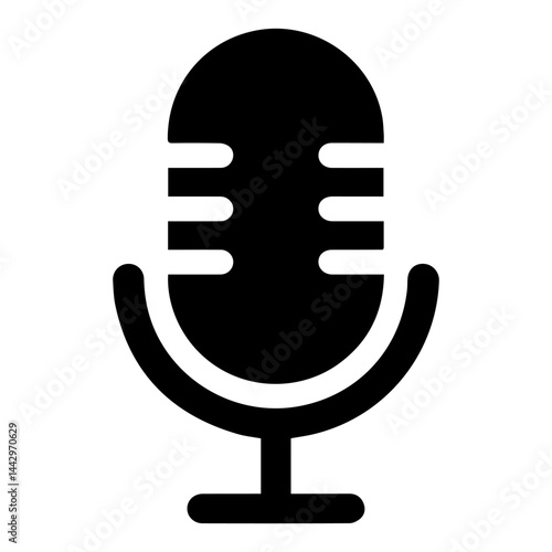 black microphone simple icon vector on white background