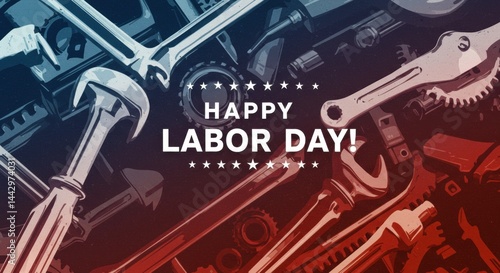 Tools & Gears: Labor Day Celebration in Red, White, and Blue.