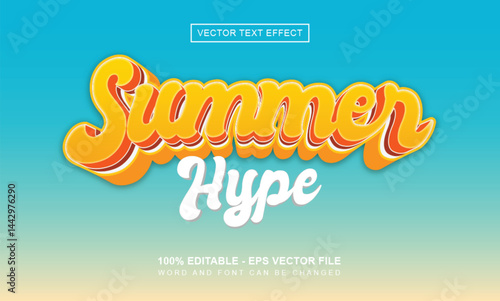 Summer hype poster headline editable text effect