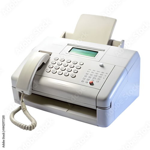 Fax machine isolated on transparent background 