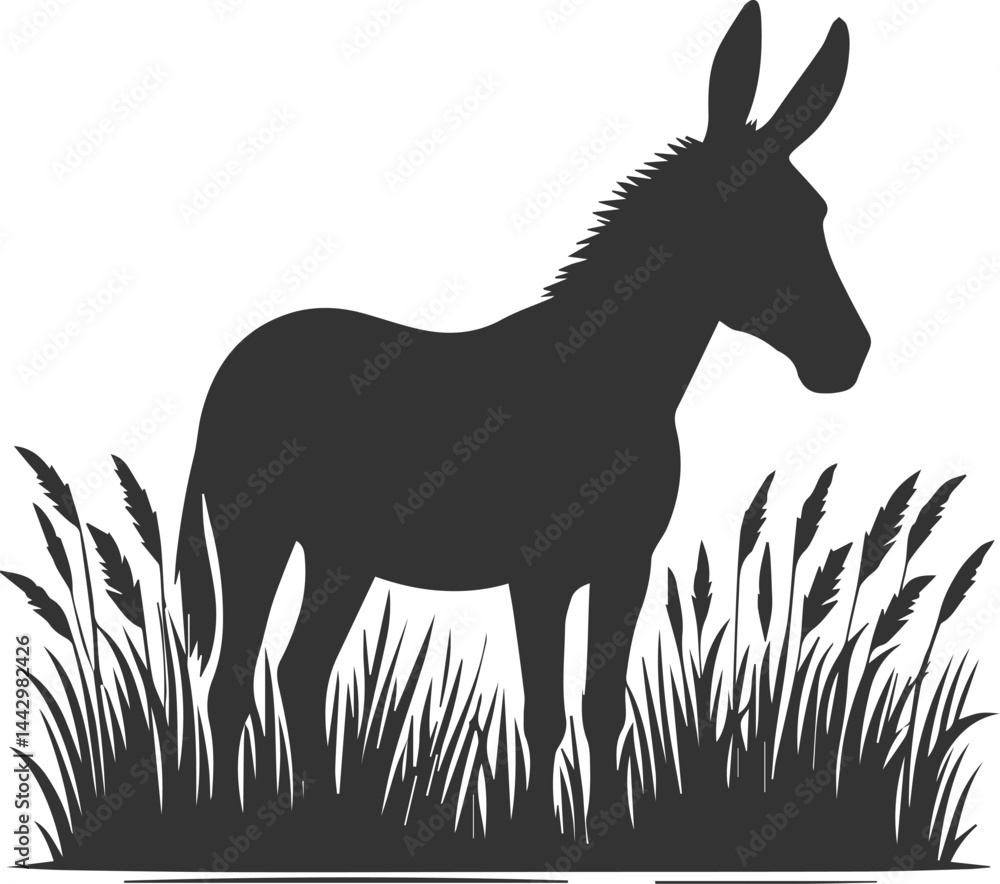 Obraz premium Mule animal silhouette vector