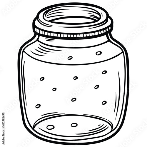 vector illustration of a glass jar with bee