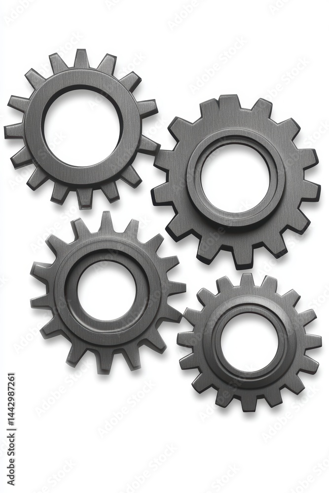 Metallic gears forming a conceptual linkage industrial precision in a mechanical and system integration Metallic gears forming a conceptual linkage industrial precision in a mechanical and system integration