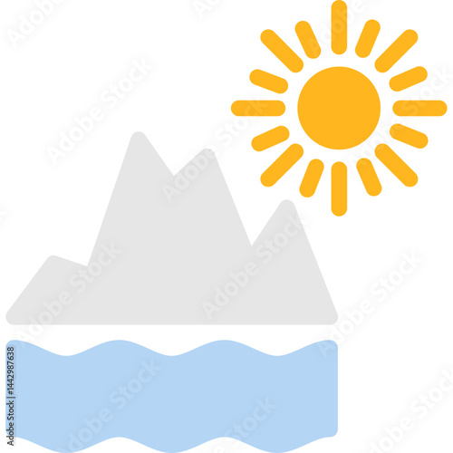 Melting Ice Cap Flat Icon
