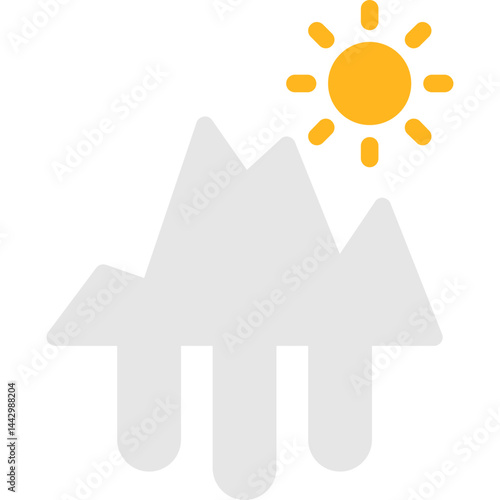 Glacier Melting Flat Icon
