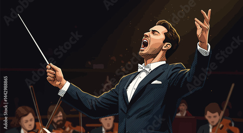 Orchestral Conductor, Vector Art, Leadership, Music
