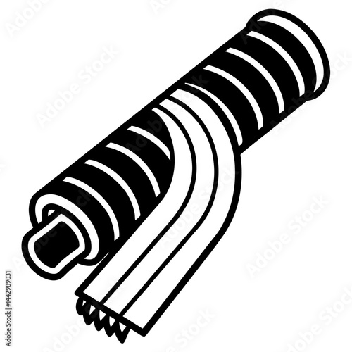 Motorcycle Exhaust Muffler Icon - Detailed Vector Sport Bike Silencer Illustration