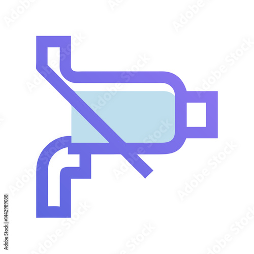 Cartoon Exhaust Muffler Icon with Smoke - Fun Vector Silencer for Auto Design