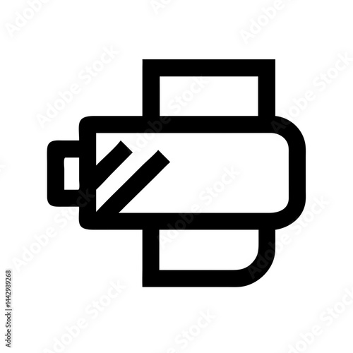 Abstract Car Muffler Icon - Minimal Vector Exhaust Component for Automotive Design