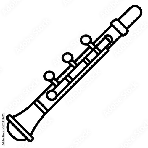 Recorder Flute Vector Icon - Music Instrument Symbol