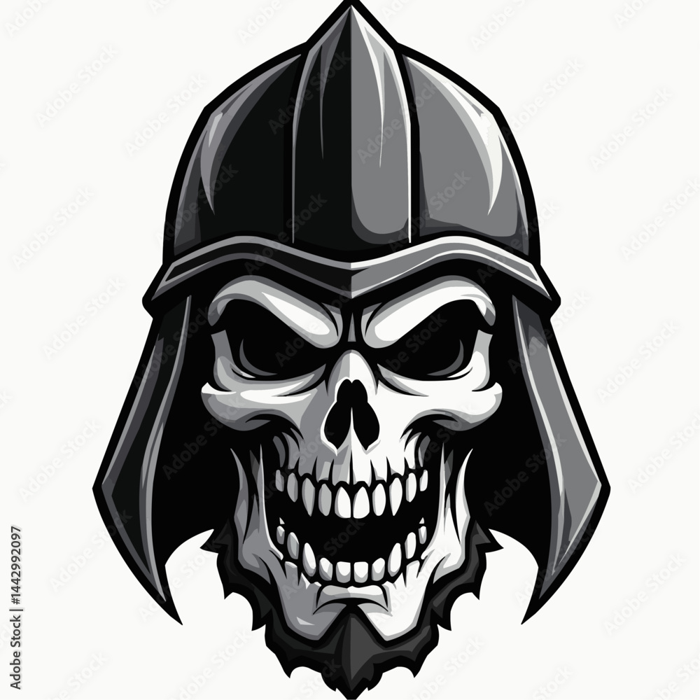 Fototapeta premium Skull Hero Mascot Logo – Esports, Gaming, and Fantasy Character Illustration