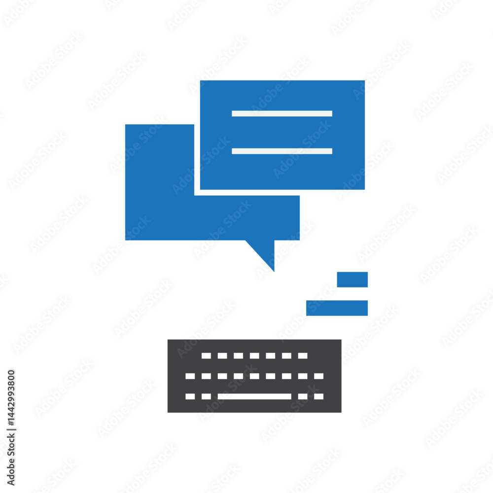 chat bubble with keyboard color icon chat bubble with keyboard color icon