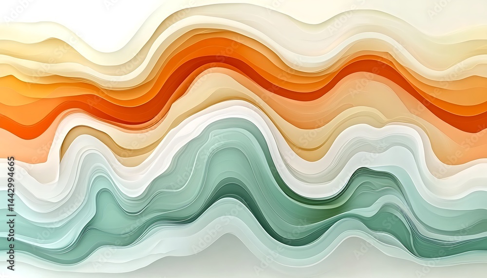 Fototapeta premium Abstract wavy layers of pastel colors