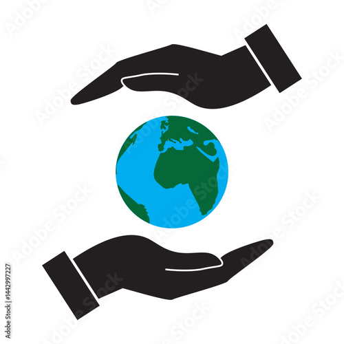 Earth held in hands symbolizing care for the environment