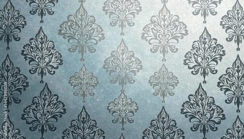Subtle damask pattern, embossed effect, grey tones, vintage, tone, stylish
