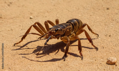 Obraz na płótnie A scorpion crawls across the sandy dunes of the desert w salonie