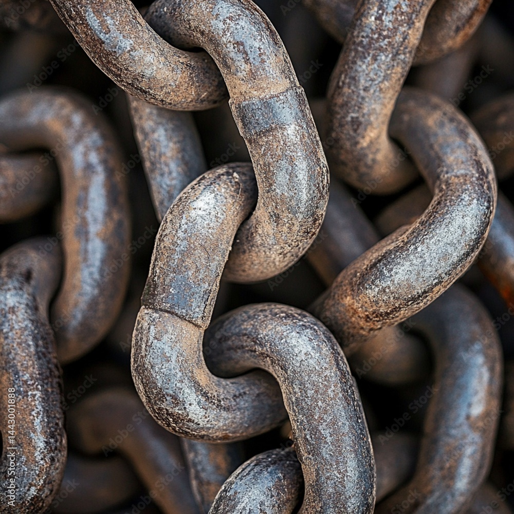 Heavy Rusty Metal Chain Links Closeup Detailed Texture Background old dark grey worn iron hard brown Heavy Rusty Metal Chain Links Closeup Detailed Texture Background old dark grey worn iron hard brown