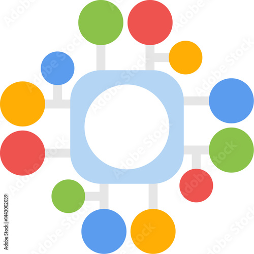 Neural Network Flat Icon