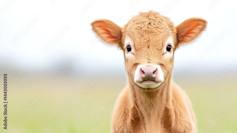 Adorable calf in a field Adorable calf in a field