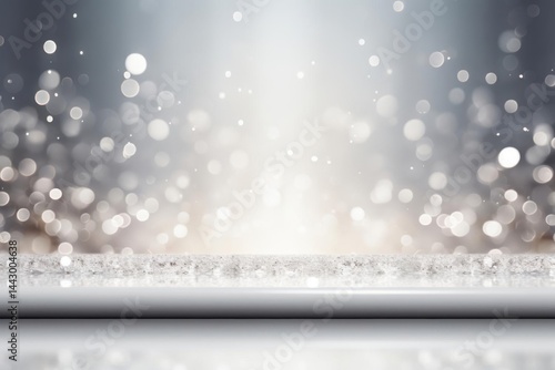 Silver Sparkle Background with Festive Stage.
