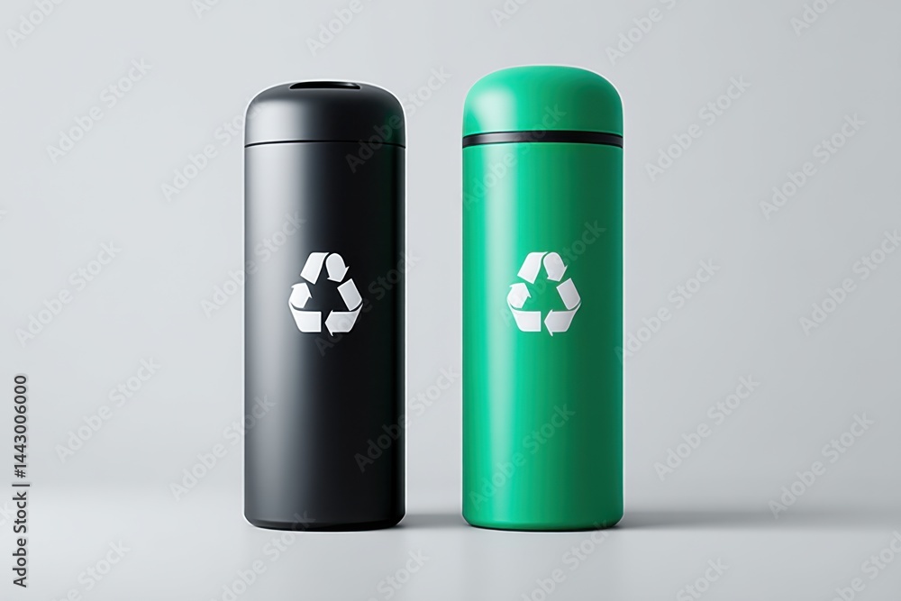 Eco-Friendly Recycling Bins: Black and Green Sustainable Design for Waste Management Eco-Friendly Recycling Bins: Black and Green Sustainable Design for Waste Management