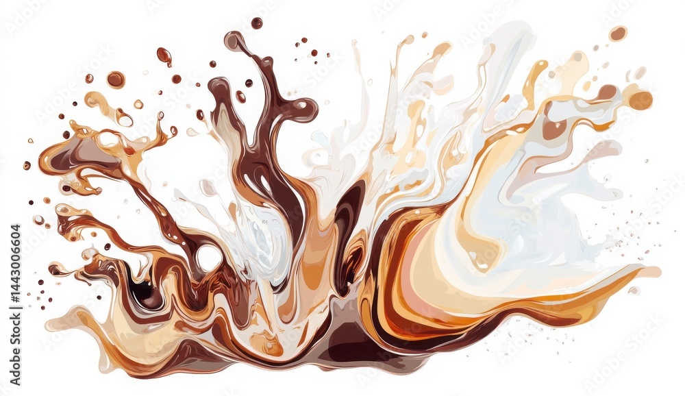 Abstract Brown Beige White Liquid Splash Texture Background Abstract Brown Beige White Liquid Splash Texture Background