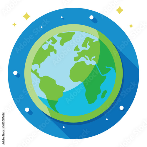 A green earth globe, adorned with leaves and grass, symbolizes global environmental conservation