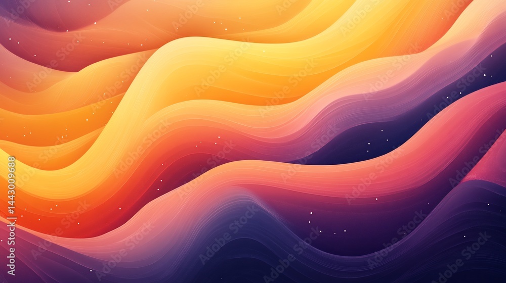 Gradient waves blend in artistic abstraction Gradient waves blend in artistic abstraction