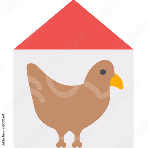 Chickens in Coop Flat Icon