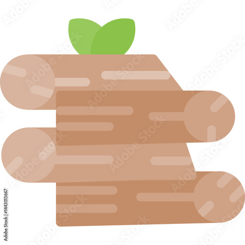 Firewood Stack Flat Icon